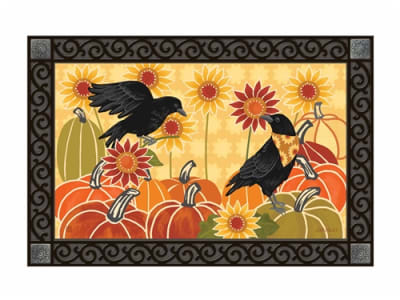 Sunflower Crows MatMates Decorative Doormat
