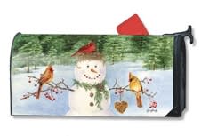 Snowman Birdfeeder Large MailWraps Magnetic Mailbox