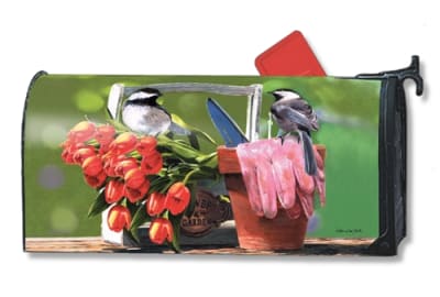 Chickadee Rest Stop Large MailWraps Mailbox Cover