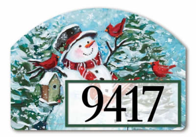 Snowman with Cardinals Yard DeSigns Magnetic Art