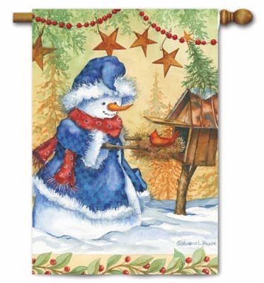 Snowlady's Birdhouse Decorative House Flag