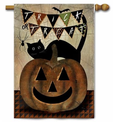Americana Trick or Treat Decorative House Flag