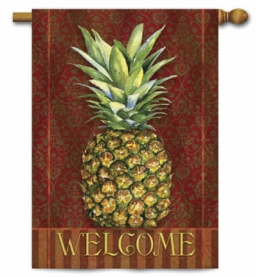 Pineapple Damask Decorative House Flag
