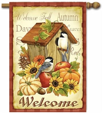 Autumn Birds Decorative House Flag