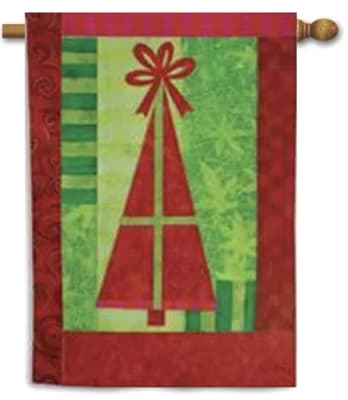 Christmas Tree House Flag