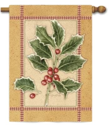 Natural Holly Decorative House Flag