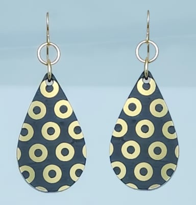 18g Earrings - Gold Acrylic - Donut Drop