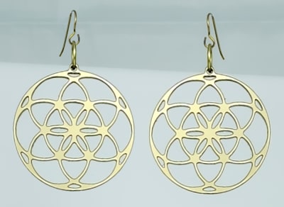 18g Earrings - Gold Acrylic - FOL Cut Out