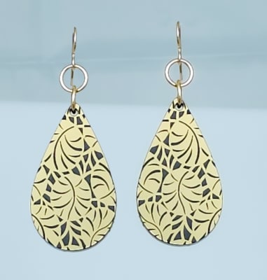 18g Earrings - Gold Acrylic - Jungle Drop