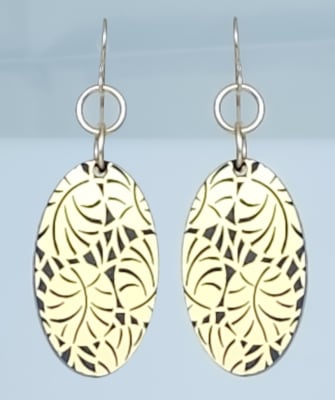 18g Earrings - Gold Acrylic - Jungle Oval