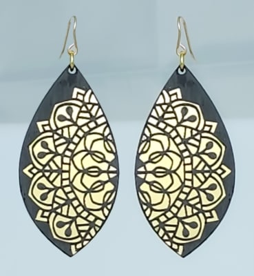 18g Earrings - Gold Acrylic - Mendola