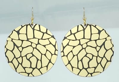 18g Earrings - Gold Acrylic - Mosaic