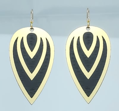 18g Earrings - Gold Acrylic - Petal Drop