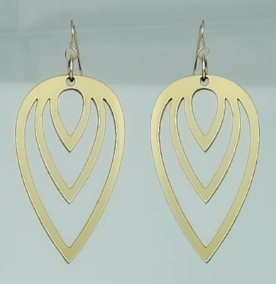 18g Earrings - Gold Acrylic - Petal Drop Cut Out