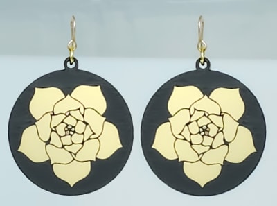 18g Earrings - Gold Acrylic - Rose