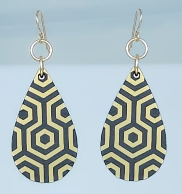 18g Earrings - Gold Acrylic - Shining Drop