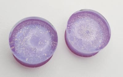 22mm - Gold Galaxy on Pink Slime - Double Dome