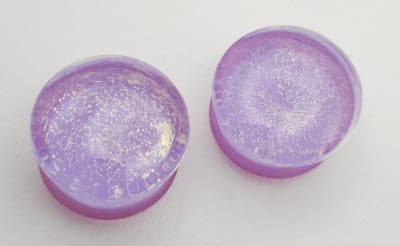 22mm - Gold Galaxy on Pink Slime - Double Dome