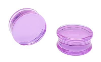 25.4mm - Translucent Purple Solid Color Plugs