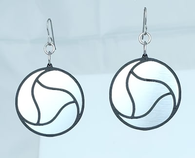 18g Earrings - Silver Acrylic - Chrome