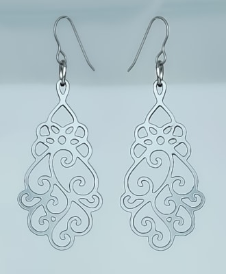 18g Earrings - Silver Acrylic - Jelly Swirl
