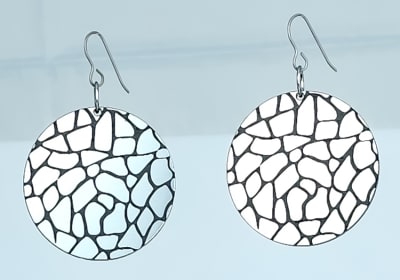 18g Earrings - Silver Acrylic - Mozaic