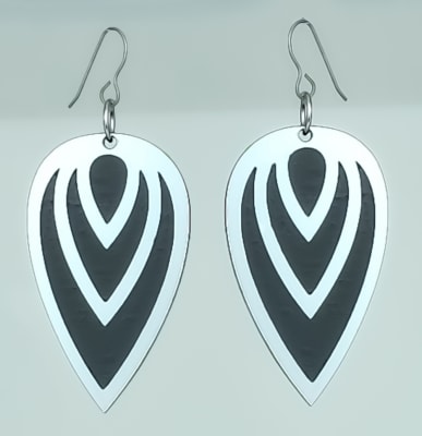 18g Earrings - Silver Acrylic - PetalDrop