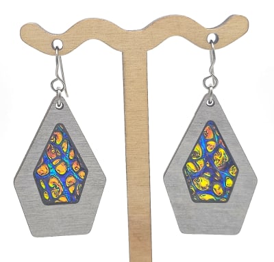 18g Earrings - Fire Starter Dichro Inlay - Spire - Dovetale