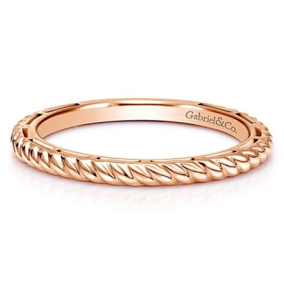 A 14k rose gold stackable ring.