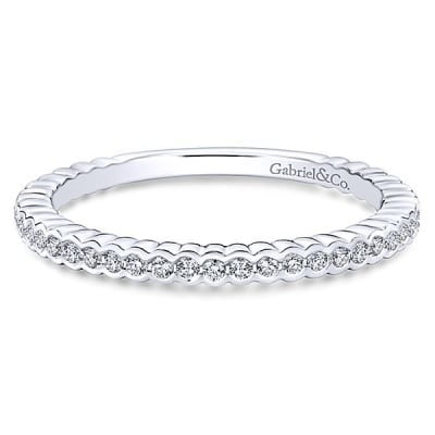 This 14k white gold diamond stackable ring shows off 0.15 carats.