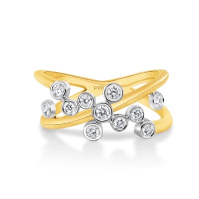 14k yellow gold ring with 0.30 carats of natural diamond shine.
