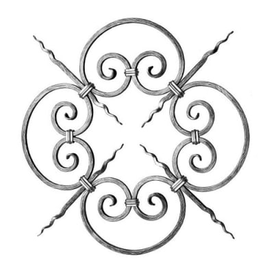 Rosette 23-5/8" Dia, 1/2" Sq Matl