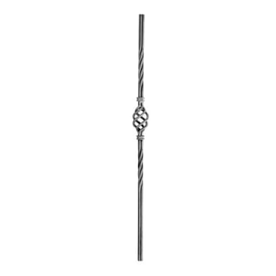 Newel Post 2 Twists Rope W/Basket 15/16" Dia 47" H