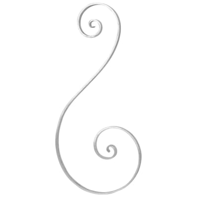 SCROLL 3/4" X 1/4" MTL 24-13/32"W 10-15/64"H