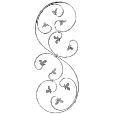 PANEL 1/2" X 1/4" MTL HMRD W/LEAVES 13-3/4"W 34-1/4"H