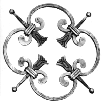 Rosette 9-13/16" Dia 5/16 sq Matl