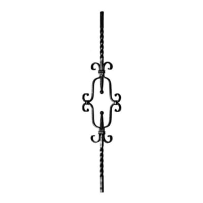 Picket W/Decorative Center 1/2" Sq Matl 8-11/16"W