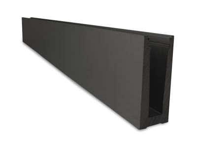 2KN GLASS U CHANNEL - BLACK ANODIZED 19' 8"(4" SPACING)