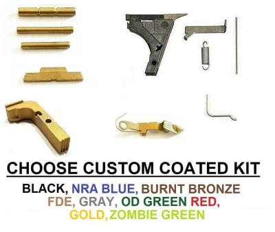 Lower Frame Parts Kit For Glock 17 Gen 1 2 3  With Out Trigger Cerakokte, Chrome, TiN Gold