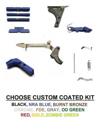 Lower Frame Parts Kit With  For Glock 19 Gen 1 2 3 With Trigger, Cerakote, Chrome, TiN Gold