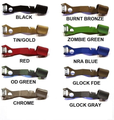 TANGO DOWN VICKERS Slide Stop Release  For GLOCK 42 43 43X and 48 Cerakote, Chrome, Tin/Gold