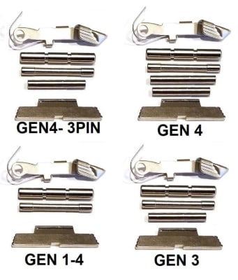 Control Kit For Glock GEN 1 2 3 4 Chrome Nickel Coated Extended Kit
