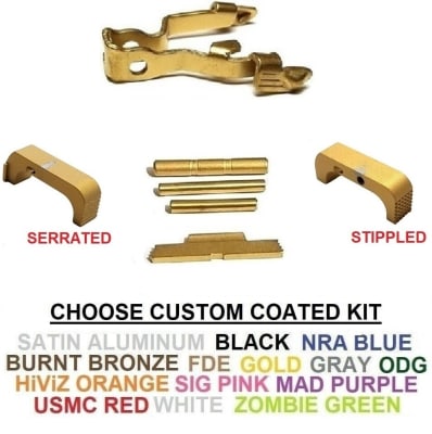 photo of GoTo SPORTS GEAR Extended Control Kit And Magazine Release For Glock Gen 5 G17, 19, 19X, 26, 27, 34, 44, 45 Cerakote, Chrome, TiN Gold