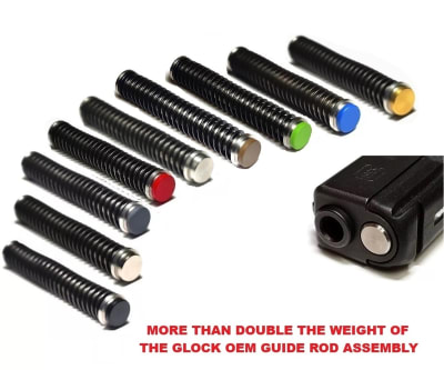 GoTo SPORTS GEAR Single Spring Stainless Steel Guide Rod Assembly For Glock Gen 5 Glock 17 22 34 , Chrome, Cerakote, TiNGold