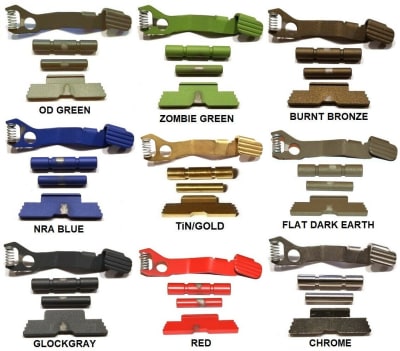 For GLOCK 42 43 43X 48 Factory OEM Slide Stop With Pin Kit And Extended Slide Lock Lever, Cerakote, Chrome, TiN Gold