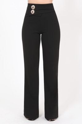 Over sized Button Front Detail Pants