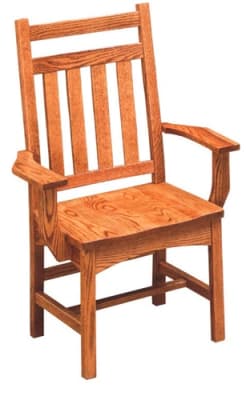 Maple Trestle Dining Room Chair, With Arms