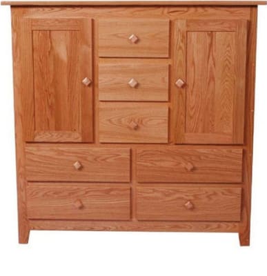 50w x 50h x 20d Shaker 7 Drawer Walnut Dresser (2 Doors)