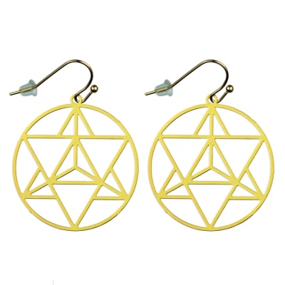 Merkaba Gold Plated 30mm Earrings
