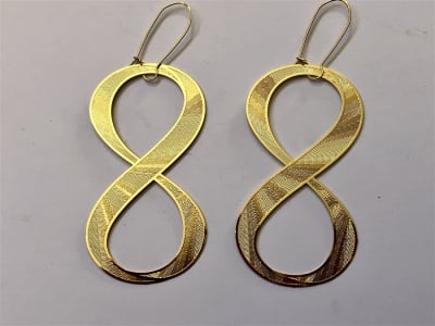 ER-356 Infinity Symbol 18k Gold plated Large earrings